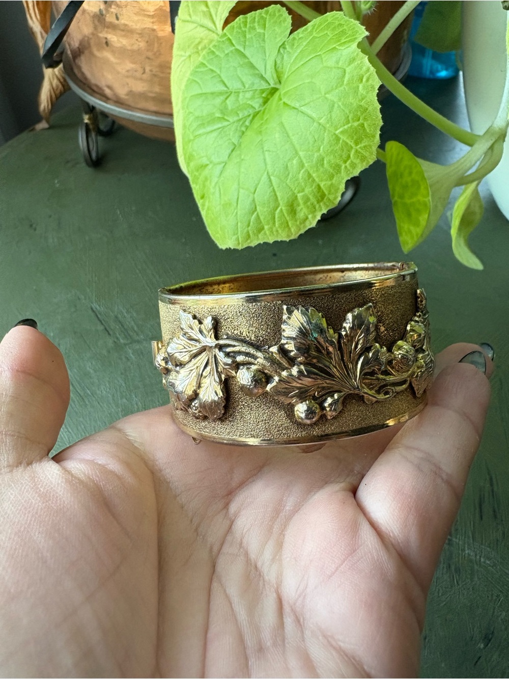 Gold-Tone Leaf Vine Cuff Bracelet - Women's Jewelry